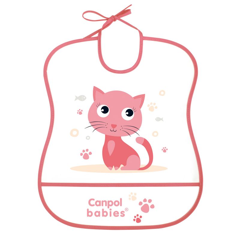 Canpol Babies Śliniak Zmywalny Miękki Cute Animals Kotek