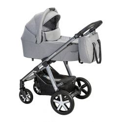 Baby Design Husky 2021 (Pompowane Koła) Wózek 2w1 Głęboko Spacerowy 107 Silver Gray