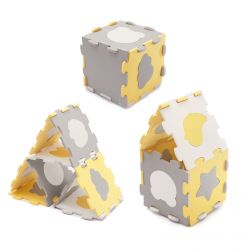 Kinderkraft Mata Piankowa Puzzle 3D Luno Shapes Yellow