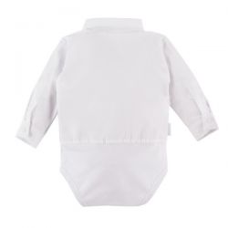 Eevi Body Koszulowe z Kołnierzykiem Długi Rękaw 62 Białe dla Chłopca