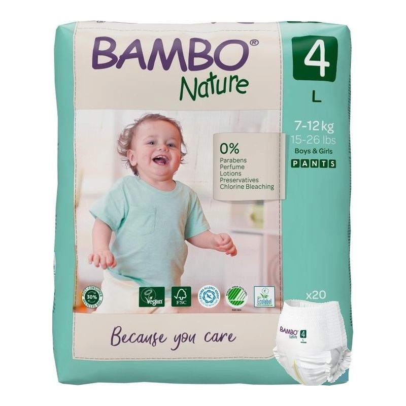 Bambo Nature 4 Maxi Pieluchomajtki PANTS 7-12kg, 20 szt.